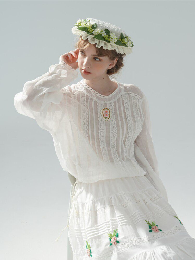 100cmBust 100%Ramie Thin White - огляд і ціна Embroidery Rose