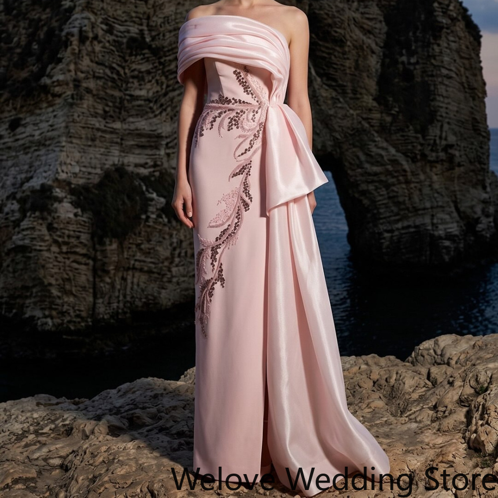 Blush Pink Evening Gown Strapl - огляд і ціна Embroidery Rose