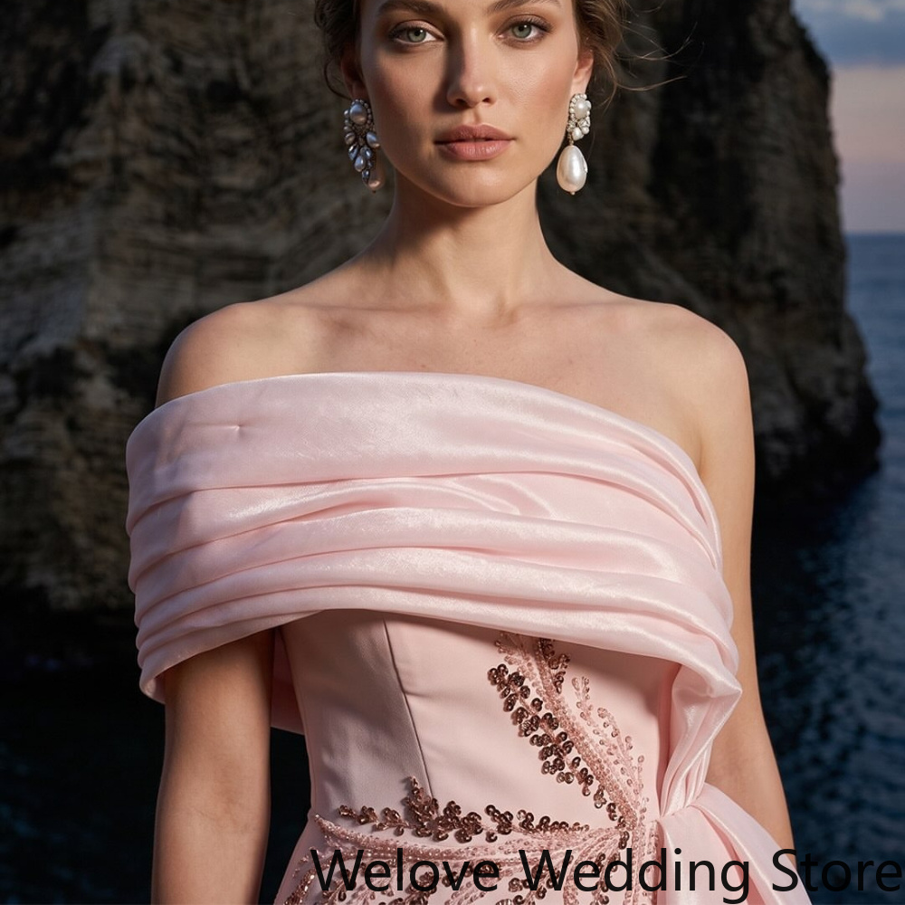 Blush Pink Evening Gown Strapl - огляд і ціна Embroidery Rose