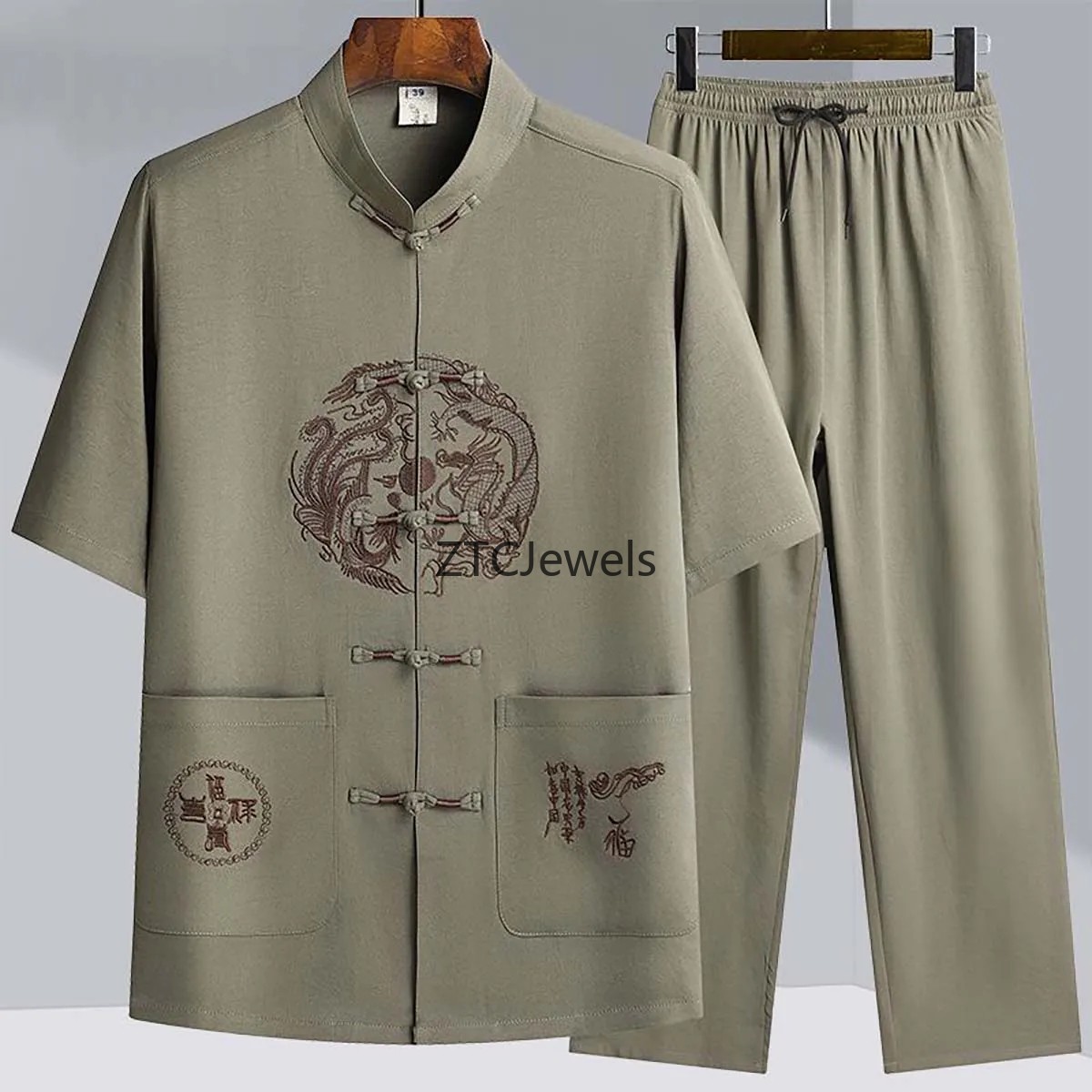 Traditional Chinese Kung Fu Su - огляд і ціна Embroidery Cotton Shirt