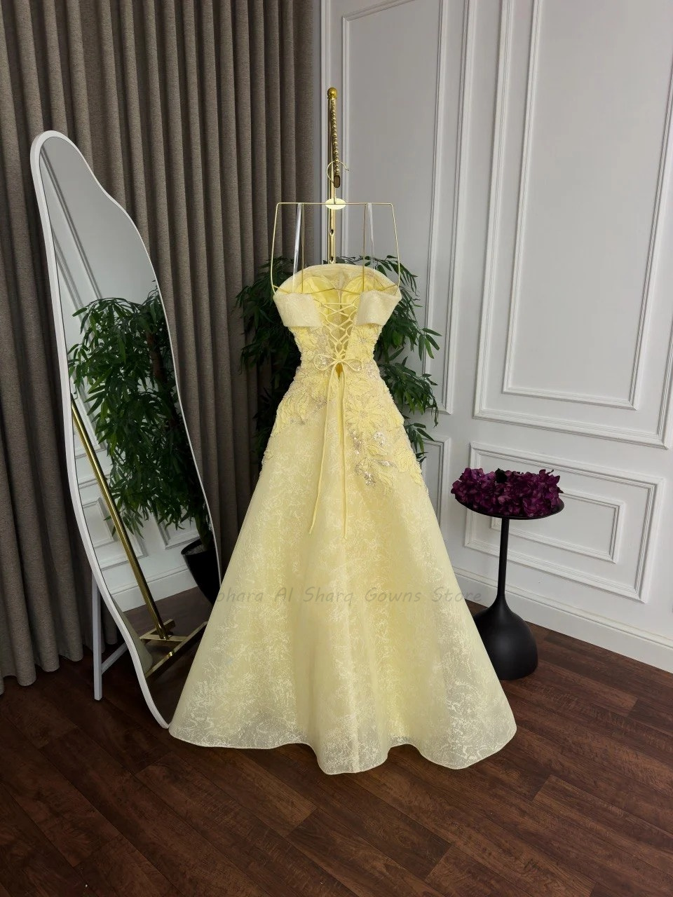 Pale Yellow A Line Evening Dre - огляд і ціна Embroidery Yellow Dress