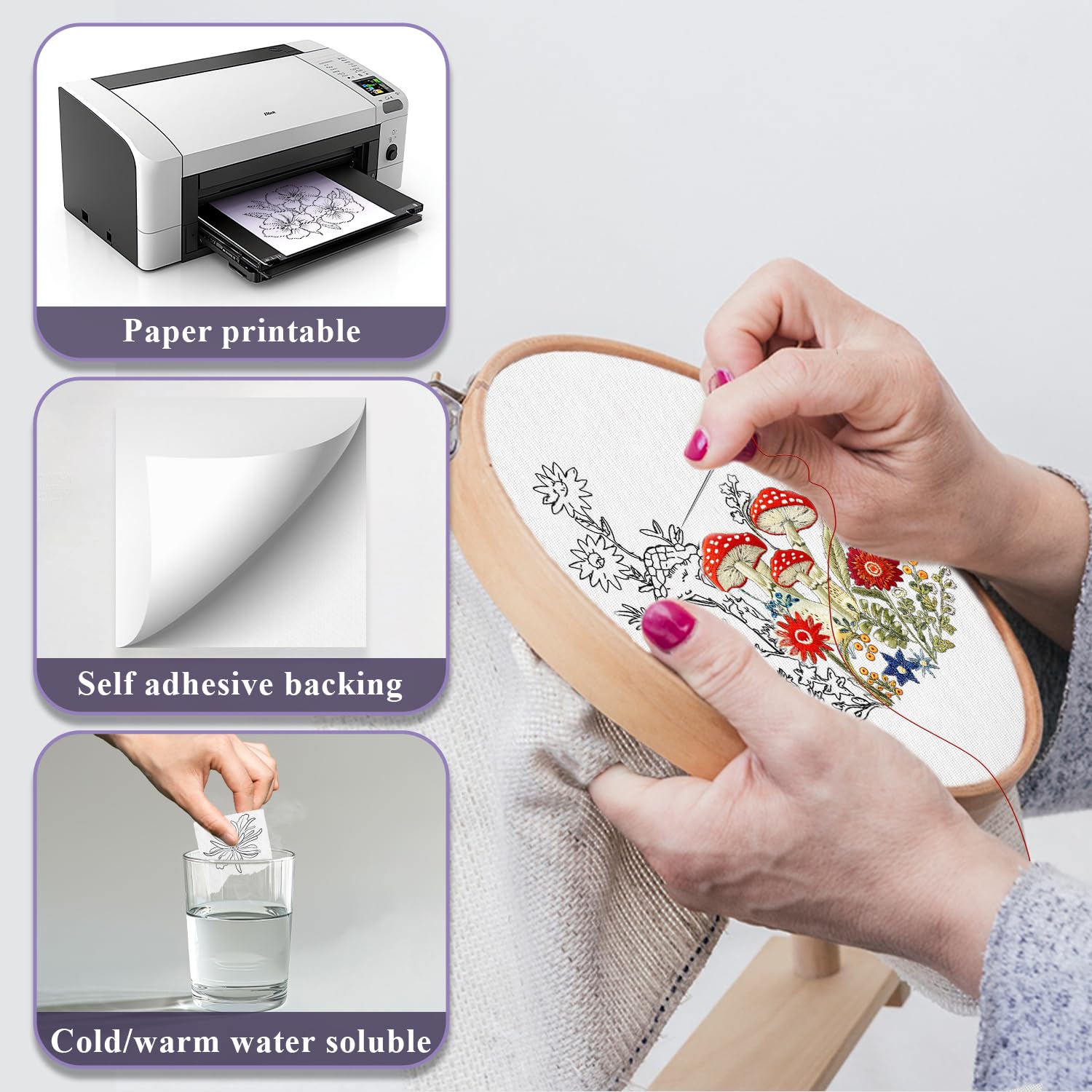 10/5Pcs Water Soluble Embroide - огляд і ціна Embroidery Meaning